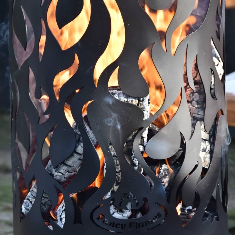 Esschert Design Baril à feu Flames Acier au carbone Noir FF408 soldes - -3