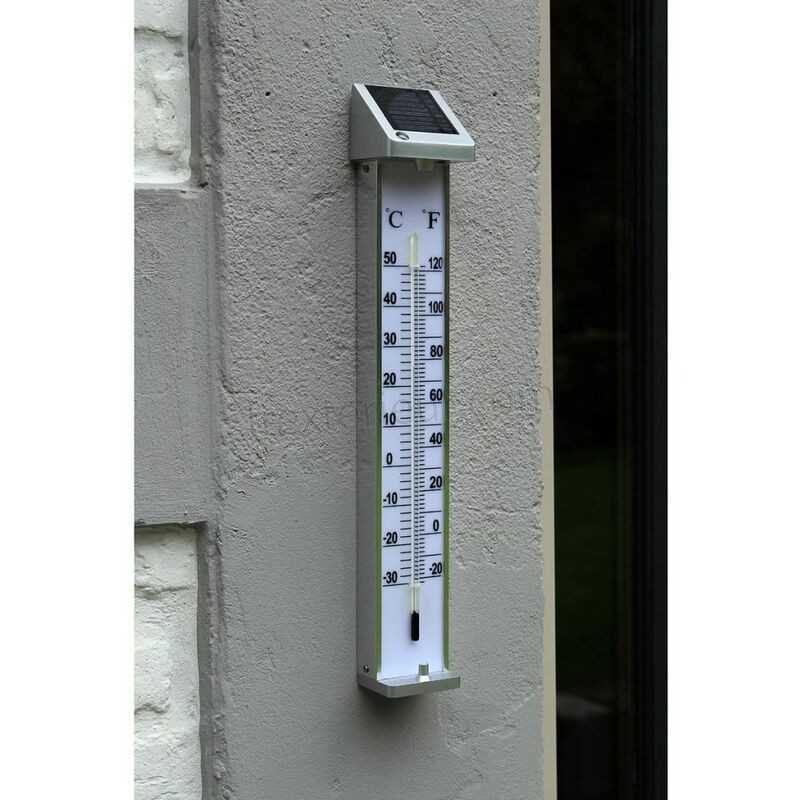 Nature Thermomètre extérieur avec éclairage LED solaire 6080066 soldes - -1