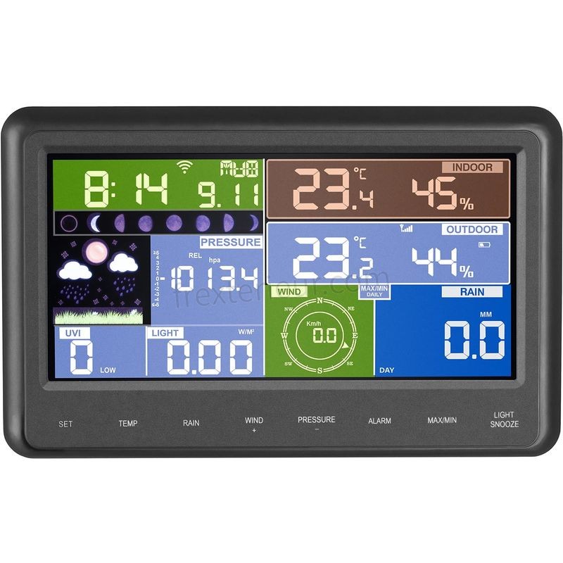 Station Météo Sans Fil Wifi Écran LCD Thermomètre Hygromètre Intérieur Extérieur soldes - -1