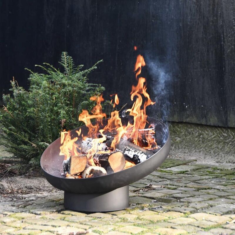 Esschert Design Vasque à feu inclinée Noir Acier FF402 soldes - -4