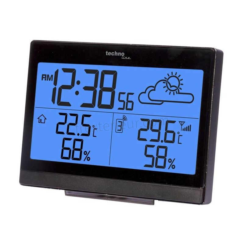 Techno Line Horloge avec afficheur de météo et alarme soldes - -3
