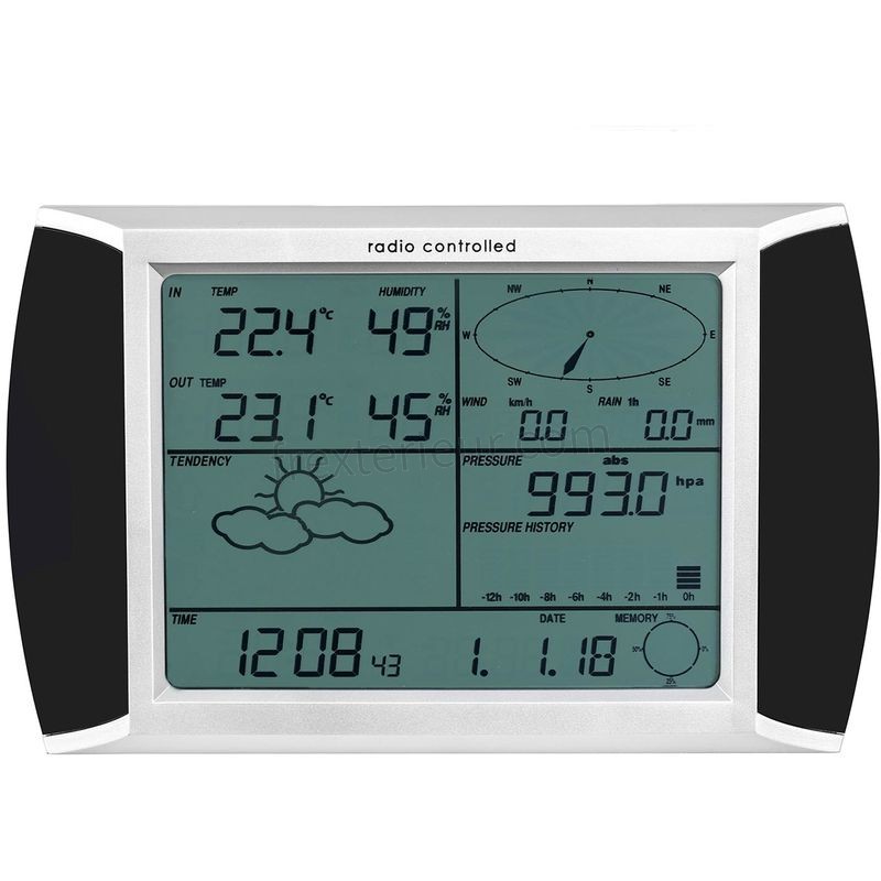 Station Météo Sans Fil Avec Prévisions Écran LCD Capteur Extérieur Thermomètre soldes - -1