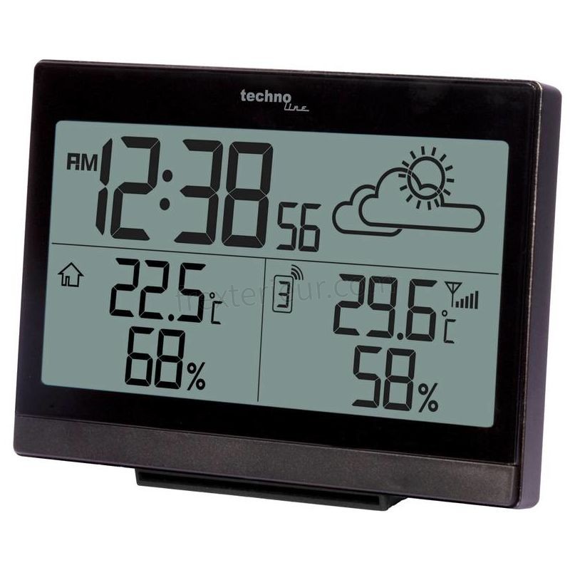 Techno Line Horloge avec afficheur de météo et alarme soldes - Techno Line Horloge avec afficheur de météo et alarme soldes