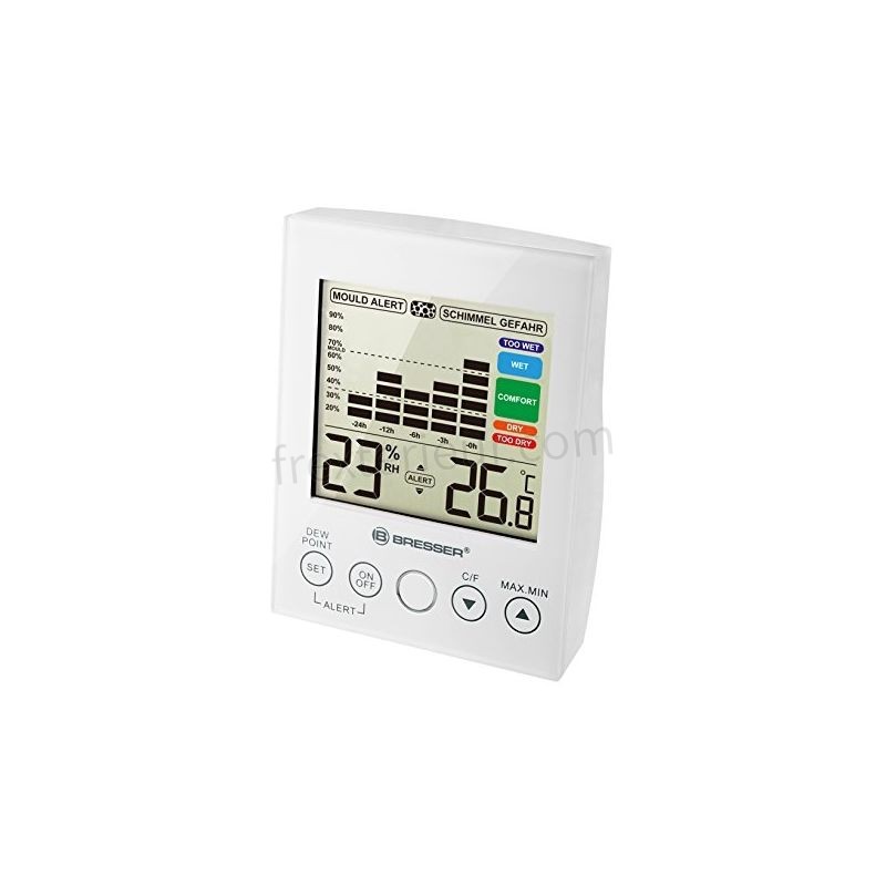 Hygromètre numérique avec grand LCD couleur blanc - Bresser soldes - Hygromètre numérique avec grand LCD couleur blanc - Bresser soldes