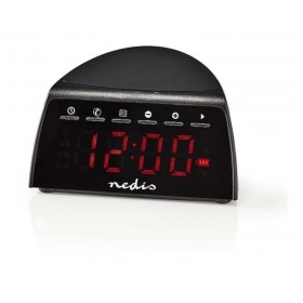 NEDIS CLAR006BK Radio-Réveil Numérique - Chargeur de Téléphone Sans Fil - FM - Bluetooth - Stéréo soldes