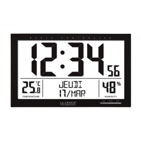 La crosse - horloge dcf avec calendrier, température, humidité et alarme soldes